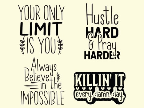 Motivational t-shirt design bundle vector