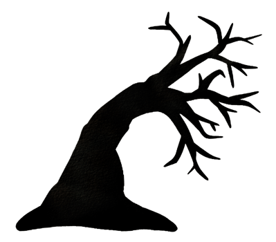 Halloween scary tree silhouette png
