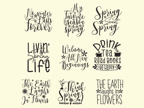 Spring  t-shirt design bundle vector
