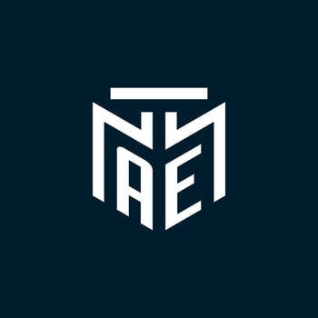 AE monogram initial logo with abstract geometric style design vector