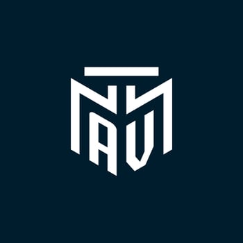 AV monogram initial logo with abstract geometric style design vector