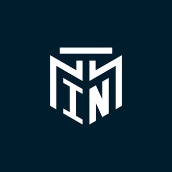 IN monogram initial logo with abstract geometric style design vector