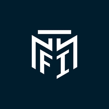 FI monogram initial logo with abstract geometric style design vector