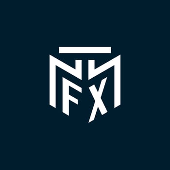 FX monogram initial logo with abstract geometric style design vector