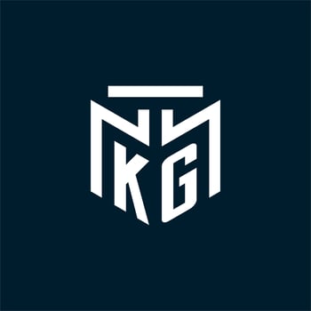 KG monogram initial logo with abstract geometric style design vector