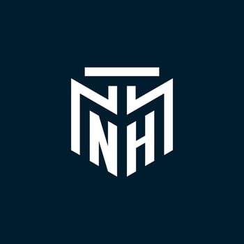 NH monogram initial logo with abstract geometric style design vector