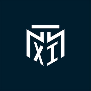 XI monogram initial logo with abstract geometric style design vector