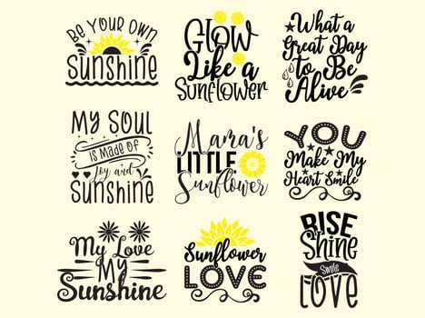 Sunflower  t-shirt design bundle vector