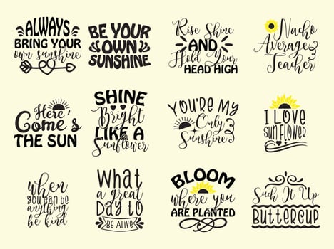 Sunflower  t-shirt design bundle vector