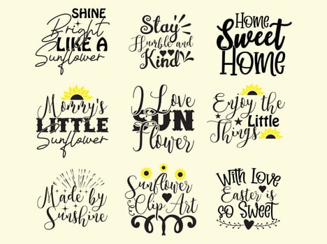 Sunflower  t-shirt design bundle vector