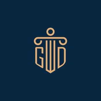 GD initial for law firm logo, lawyer logo with pillar vector