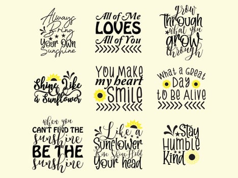 Sunflower  t-shirt design bundle vector