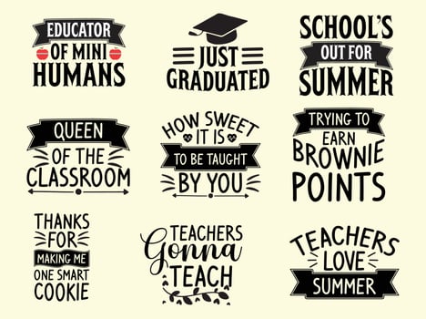 Teacher t-shirt design bundle vector