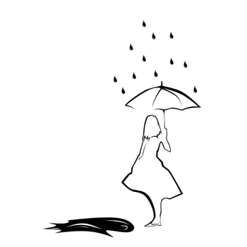 woman with umbrella vector