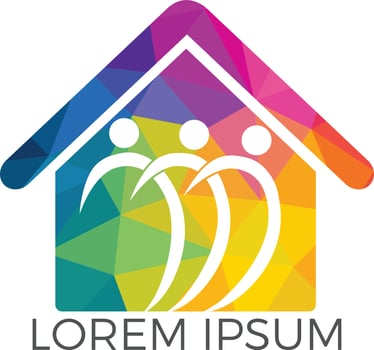 Community home logo. Adoption and community care center. vector