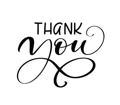 Hand drawn vintage vector text Thank you and heart. Calligraphy lettering illustration for wedding, Thanksgiving Day, greeting card, tag. Isolated on white background