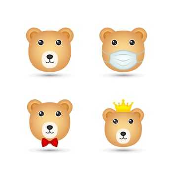 Bear head on white background vector