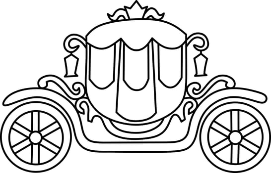 vector image of an old golden chariot, which is commonly used by royalty