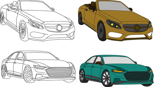 car vector for coloring book.