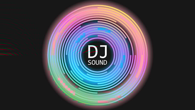 Multicolor music vinyl disc. Abstract background vector