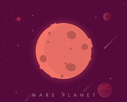 Planet Mars in Space vector