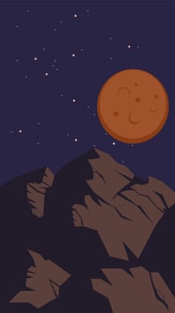 Wallpaper of night mountain vector