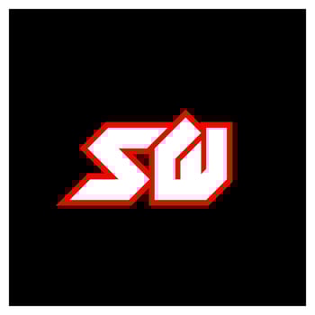 SW logo design, initial SW letter design with sci-fi style. SW logo for game, esport, Technology, Digital, Community or Business. S W sport modern Italic alphabet font. Typography urban style fonts. vector