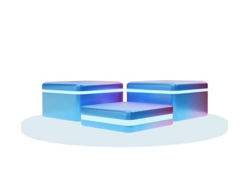 Gradient blue and pink podium with neon light line. Stand to show products. Stage showcase with colorful scene for presentation. Pedestal display. 3D rendering. Transparent png. png