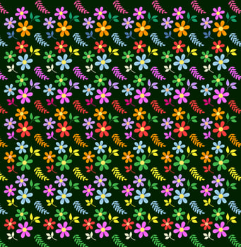 Colorful Flower Floral pattern design vector. Beautiful leaves and flower pattern design template vector. vector