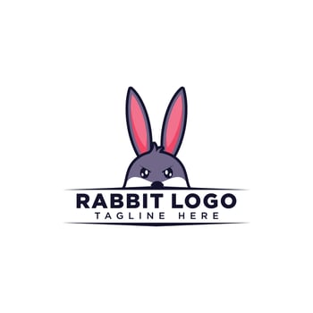 Rabbit logo design illustration for company and community logo vector