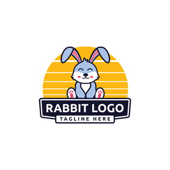 Rabbit logo design illustration for company and community logo vector