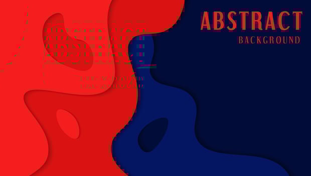 Abstract Bright Red In Dark Papercut Style Background vector