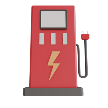 3d render illustration electric charge station png