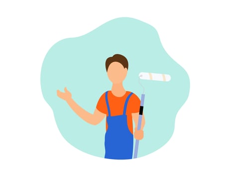 simple painter flat design looks cool vector