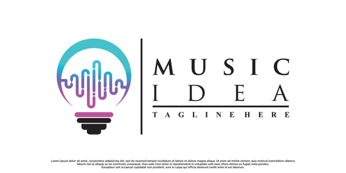 Music idea logo design with creative modern Premium Vector