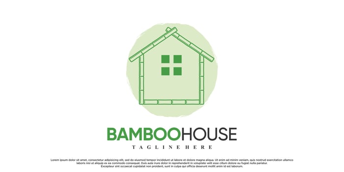 Bamboo logo design with creative concept Premium Vector