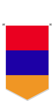 Armenia flag in soccer pennant, various shape. png