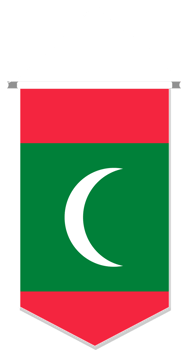 Maldives flag in soccer pennant, various shape. png