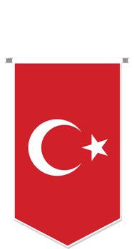 Turkey flag in soccer pennant, various shape. png
