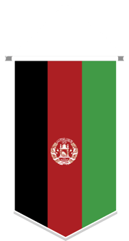 Afghanistan flag in soccer pennant, various shape. png