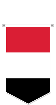 Yemen flag in soccer pennant, various shape. png