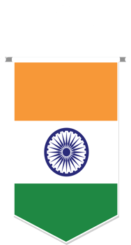 India flag in soccer pennant, various shape. png