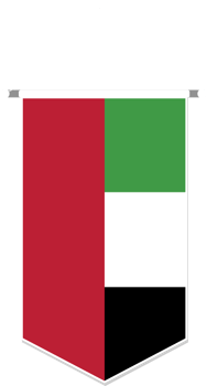 United Arab Emirates flag in soccer pennant, various shape. png