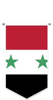Syria flag in soccer pennant, various shape. png