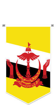 Brunei flag in soccer pennant, various shape. png