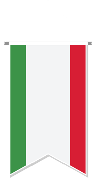 Italy flag in soccer pennant. png