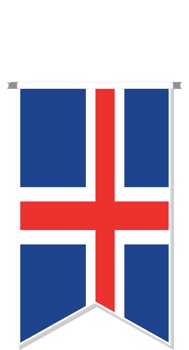Iceland flag in soccer pennant. png