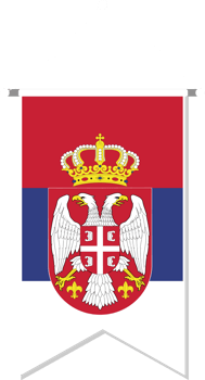 Serbia flag in soccer pennant. png