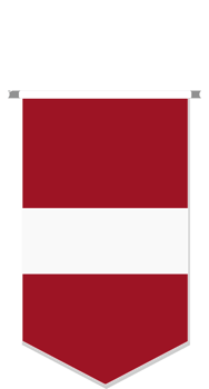 Latvia flag in soccer pennant, various shape. png
