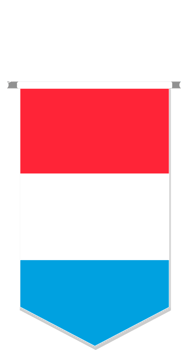 Luxembourg flag in soccer pennant, various shape. png